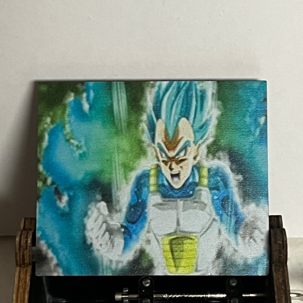 Dragonball Z Vegeta Blue Hair Hand Crank Wooden Music Box Anime Musical - Picture 3 of 11